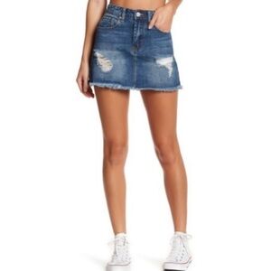 Ashley Mason Denim Mini Skirt Distressed Size M Medium Nordstrom